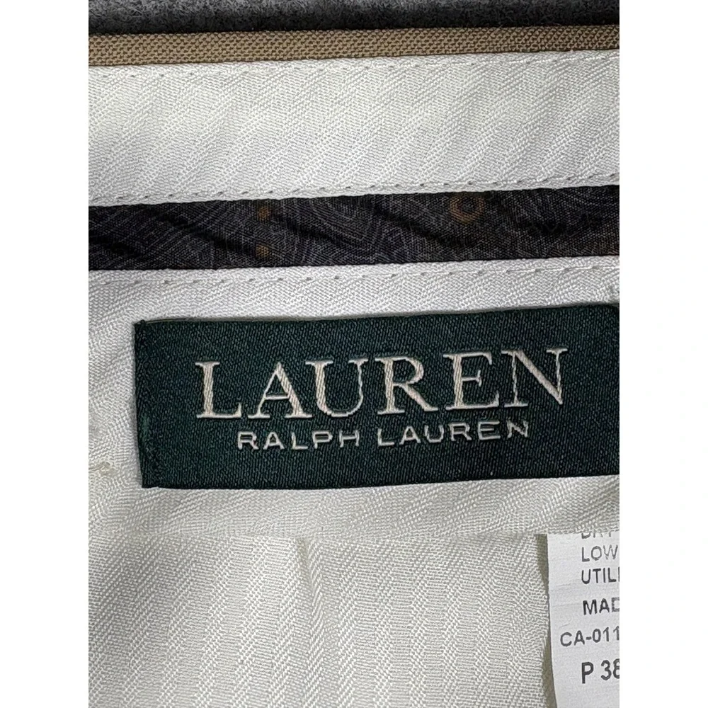 Lauren Ralph Lauren Mens Total Comfort Pleated Cuffed Dress Pants Tan 38W 32L